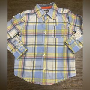 Oshkosh button up plaid stripe dress shirt long sleeve 3T
